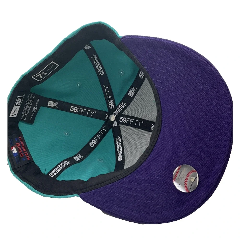 Arizona Diamondbacks New Era 59FIFTY Fitted Hat Retro Two Tone Teal Purple 7 3/8